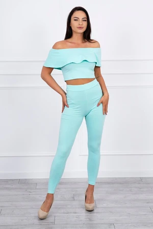 Set with mint frill