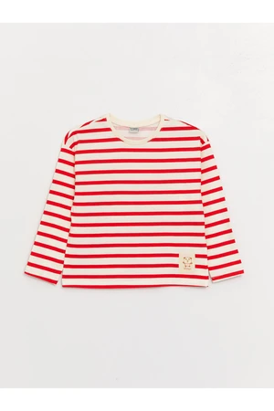 LC Waikiki Crew Neck Striped Long Sleeve Girls T-Shirt