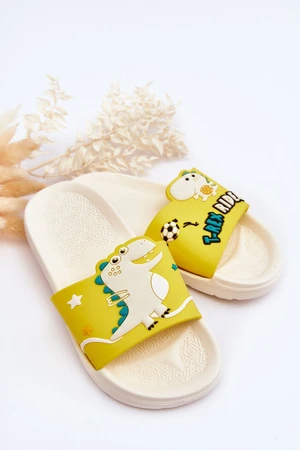 Children's Dinosaur T-Rex Slides Beige Bernis