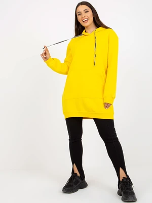 Yellow Oversized Kangaroo Long Hoodie