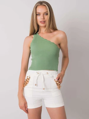 Khaki asymmetrical top