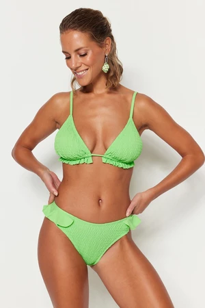 Trendyol Green Ruffled Regular Leg Bikini Bottom