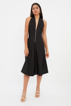 Trendyol Black Zipper Detailed Woven Dress