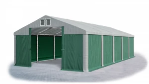 Garážový stan 4x6x2,5m střecha PVC 560g/m2 boky PVC 500g/m2 konstrukce ZIMA Šedá Zelená Šedé