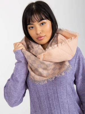 Light pink and grey women's scarf with wool