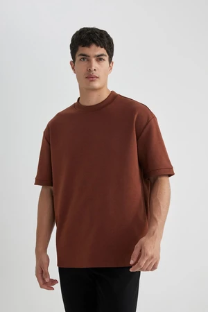 DEFACTO Oversize Fit Crew Neck Short Sleeve Basic Heavyweight Fabric T-Shirt