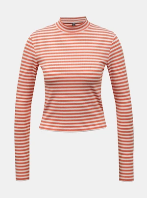 White-Orange Striped Short T-Shirt Pieces Raya - Women