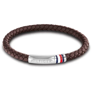 Tommy Hilfiger Hnědý kožený náramek s ocelovým zapínáním 2790402