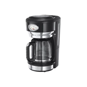 Kávovar RUSSELL HOBBS RETRO 21701-56 čierny kávovar na prekvapkávanú kávu • príkon 1 000 W • sklenená kanvica 1,25 l – až 10 šálok • ukazovateľ proces