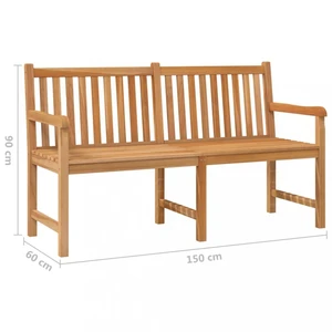 Záhradná lavica masívny teak Dekorhome 150 cm