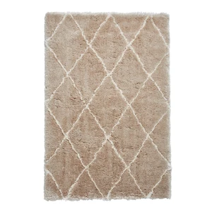 Béžovo-krémový ručne tuftovaný koberec Think Rugs Morocco Beige & Cream, 150 × 230 cm