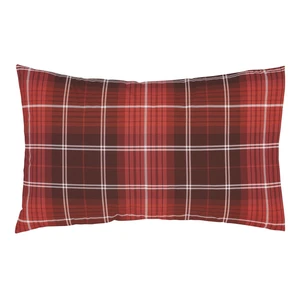 Súprava 2 červených bavlnených obliečok na vankúš Catherine Lansfield Brushed Tartan, 50 x 75 cm