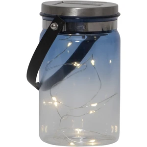 Vonkajší solárny lampáš Star Trading Tint Lantern Blue, výška 15 cm