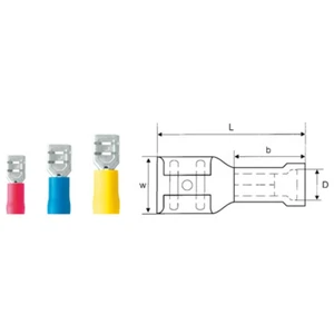 Weidmüller 9200540000 faston zásuvka  Šírka zástrčky: 6.3 mm Hrúbka konektora: 0.8 mm 180 ° čiastočne izolované červená