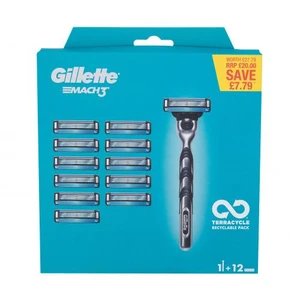 Gillette Mach3 holiaci strojček holiaci strojček s jednou hlavicou 1 ks + náhradné hlavice 11 ks pre mužov