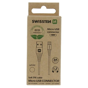 Datový kabel Swissten USB/USB Mirco USB, 1,2M, bílá