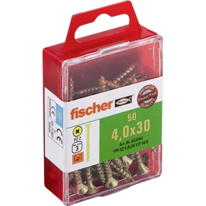 Fischer  653944 skrutka so zápustnou hlavou 4 mm 30 mm krížová dražka Pozidriv     glavanizované zinkom 50 ks