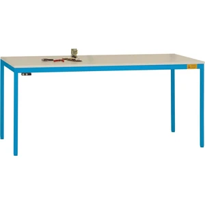 Manuflex LD1113.5012 ESD pracovný stôl UNIDESK s gumovou doskou, rám svetlomodrý RAL 5012, š xhxv = 2000 x 800 x 720-730