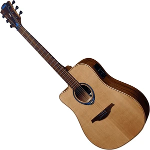 LAG Tramontane HyVibe 10 LH Natural Satin Dreadnought Elektro-Akustikgitarren