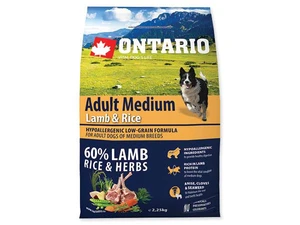 Ontario Dog Medium Adult Lamb - 2,25kg