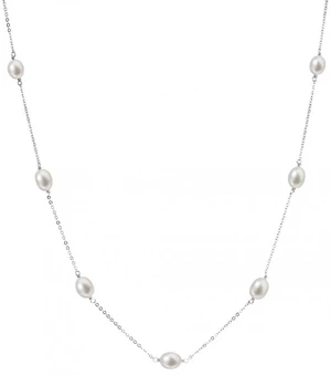 Evolution Group Stříbrný náhrdelník s 7 pravými perlami Pavona 22016.1