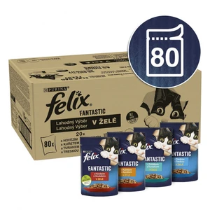 Felix Fantastic Multipack hovězí/kuře/tuňák/treska v želé 80x85g