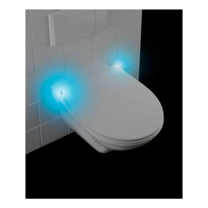 Biele WC sedadlo S LED svetlami a jednoduchým zatváraním Wenko Gubbio, 44 x 36,8 cm