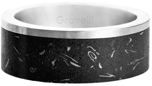 Gravelli Stylový betonový prsten Edge Fragments Edition ocelová/atracitová GJRUFSA002 63 mm