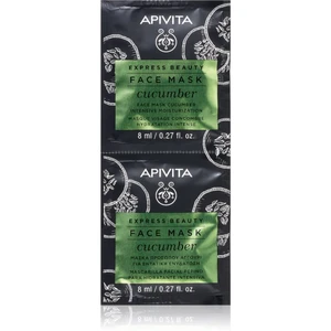 Apivita Express Beauty Moisturizing Face Mask Cucumber intenzivně hydratační pleťová maska 2 x 8 ml