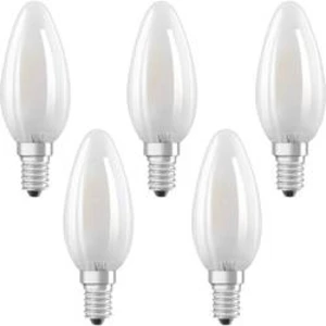 LED žárovka OSRAM 4058075090682 230 V, E14, 4 W = 40 W, teplá bílá, A++ (A++ - E), tvar svíčky, vlákno, 5 ks