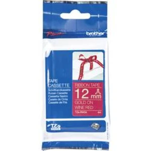 Páska na teplem smršťovací trubice Brother TZe-RW34, 12 mm, 4 m, zlatá, vínově červená