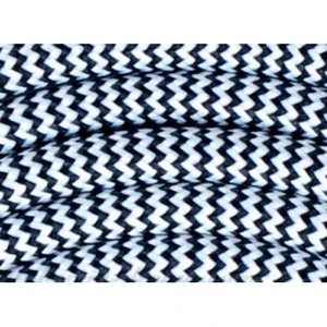 Textilní kabel H03VV-F 2x0,75 2m zigzag černo-bílá 24 (CYSY 2Dx0,75)