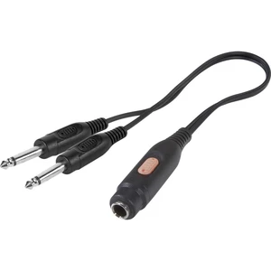 SpeaKa Professional SP-7870288  jack audio Y adaptér [2x jack zástrčka 6,35 mm - 1x jack zásuvka 6,35 mm] čierna