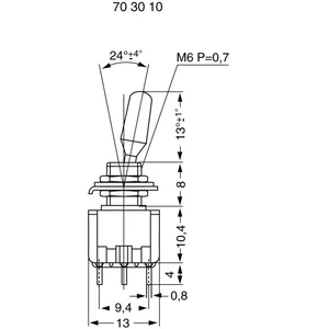 Miyama MS 500-BC-A pákový spínač 125 V/AC 6 A 1 zap/zap  s aretáciou 1 ks