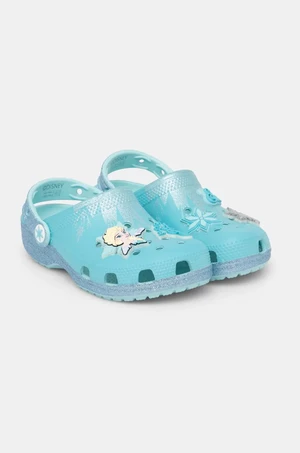 Dětské pantofle Crocs CROCSCLASSIC FROZEN ELSA CLOG tyrkysová barva, 210235