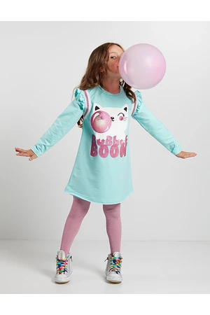 Denokids Gummy Cat Girl Mint Dress