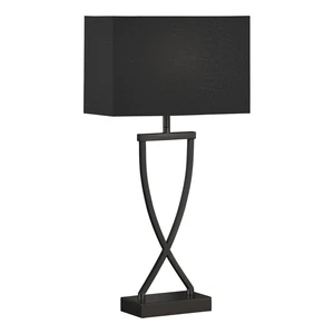 Czarna lampa stołowa z tekstylnym kloszem (wysokość 51 cm) Anni – Fischer & Honsel