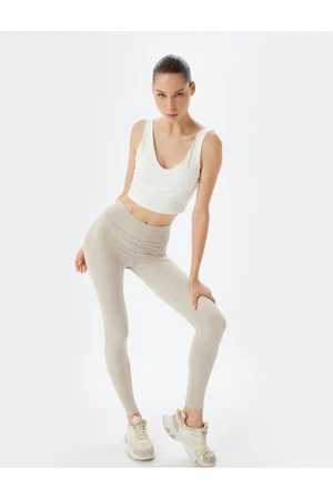 Koton Basic Sports Leggings High Waist Skinny Fit Interlock