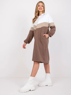 White and brown hoodie dress Irem RUE PARIS