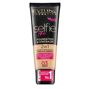 Eveline Selfie Time 2in1 Foundation & Concealer podkład o przedłużonej trwałości 2w1 03 Vanilla 30 ml