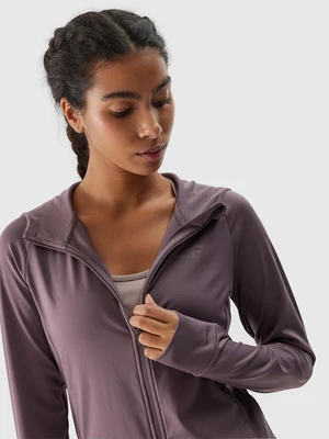 Women's Sports Quick-Drying Hooded Sweatshirt 4F - Brown