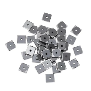 Pandahall 50pcs Electroplate Non-Magnetic Hematite Stone Beads For Jewelry DIY Bracelets Making Black Square 6x6x1mm Hole: 1mm