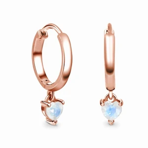 S925 Sterling Silver Stud Earrings Rose Gold Love Moonstone Earrings Female Classic Earrings Hot Sale Holiday Gifts