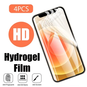 4PCS Hydrogel Film for iPhone 13 12 Pro Mini Screen Protector On the for iPhone 13 12 11 Pro Max XS Max XR X SE 2020 Not Glass