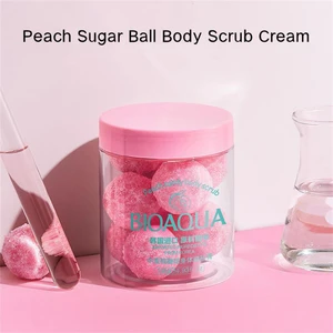 Peach Sugar Ball Body Scrubs 140g Whole Body Wash Exfoliating Cream Rough Dead Skin Removal Improve Dull Skin Tone Skin Care