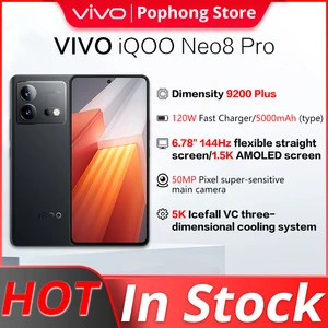 VIVO iQOO Neo 8 Pro 5G Mobile Phone 6.78 inch AMOLED Dimensity 9200 Plus 4nm Octa Core 120W FlashCharge 50MP Dual Cameras NFC