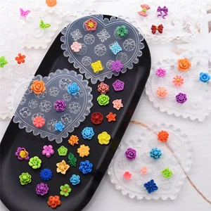 SNASAN Tiny Flower Heart Dolphin Gemstone Beauty Nail Art Resin Silicone Mould DIY Handmade Tool Small Beads Resin Silicone Mold