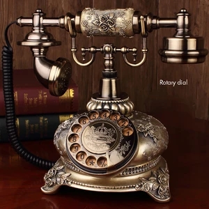 Rotary Dial Antique Telephone Old Fashioned Backlight Telephone Corded Landline Phone with Display FSK/DTMF, Hands-free For Home