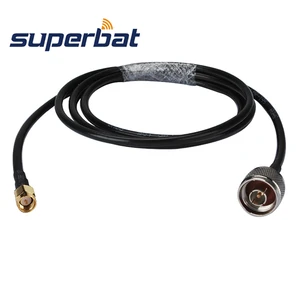 Superbat SMA Plug to N Male Straight Low Loss Aerial 50 Ohm Paitail Cable KSR195 500cm for WLAN Antenna