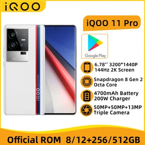 IQOO 11 Pro 5G Snapdargon 8 Gen 2 Octa Core 6.78'' 144HZ 2K AMOLED Screen 50MP Triple Camera 4700mAh Battery 200W Charger